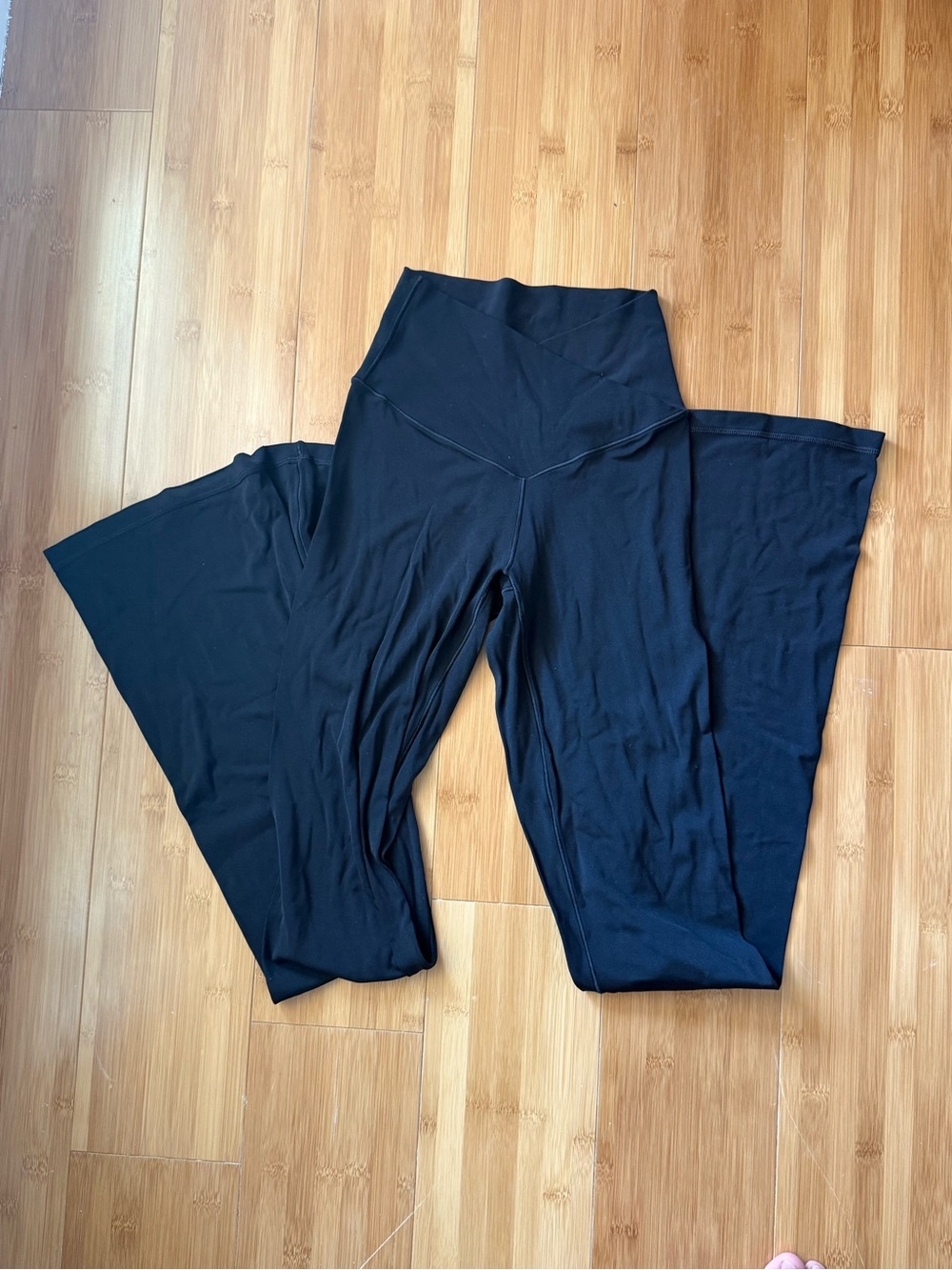aerie Black Wide-Leg V-Waist Leggings